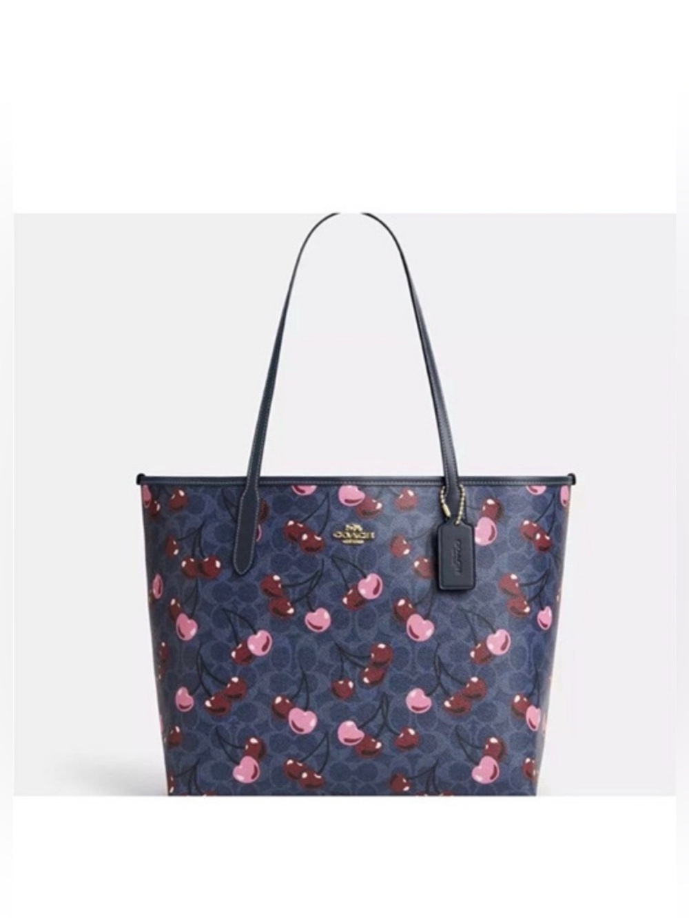❤️❤️❤️Coach City Tote Bag In Signature Canvas With Cherry Print CY691❤️❤️❤️